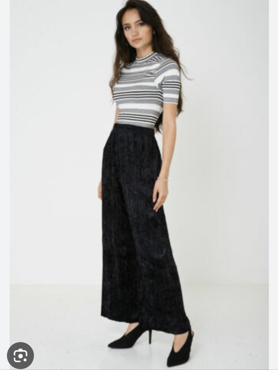 Soft Surroundings Pants - Soft Surroundings Black Crushed Velvet Wide Leg Pants Medium NWT *Q